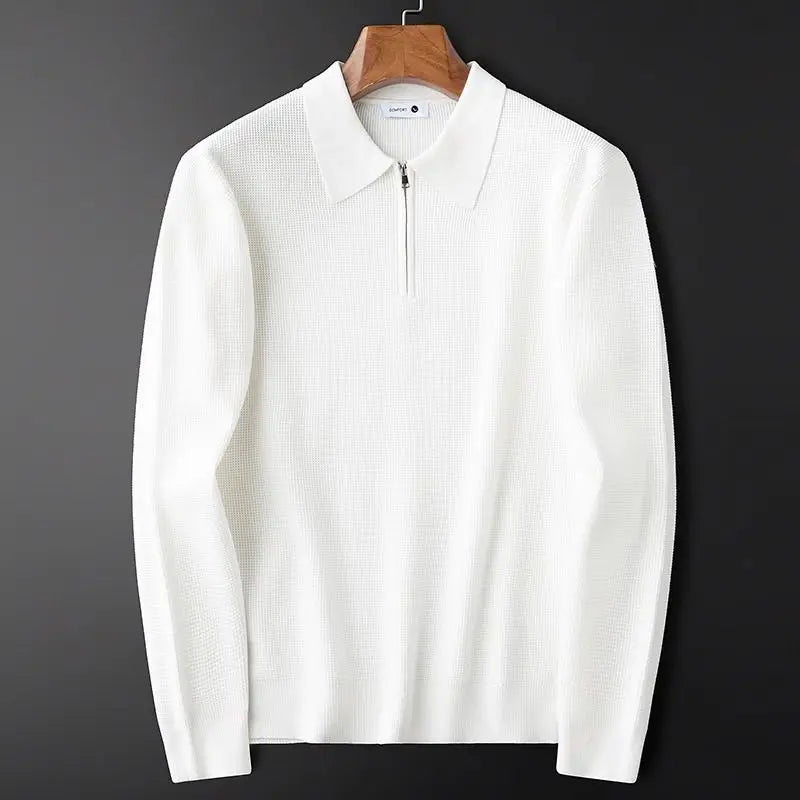 Harrison Men's Ribbed Zip Polo Shirt 6