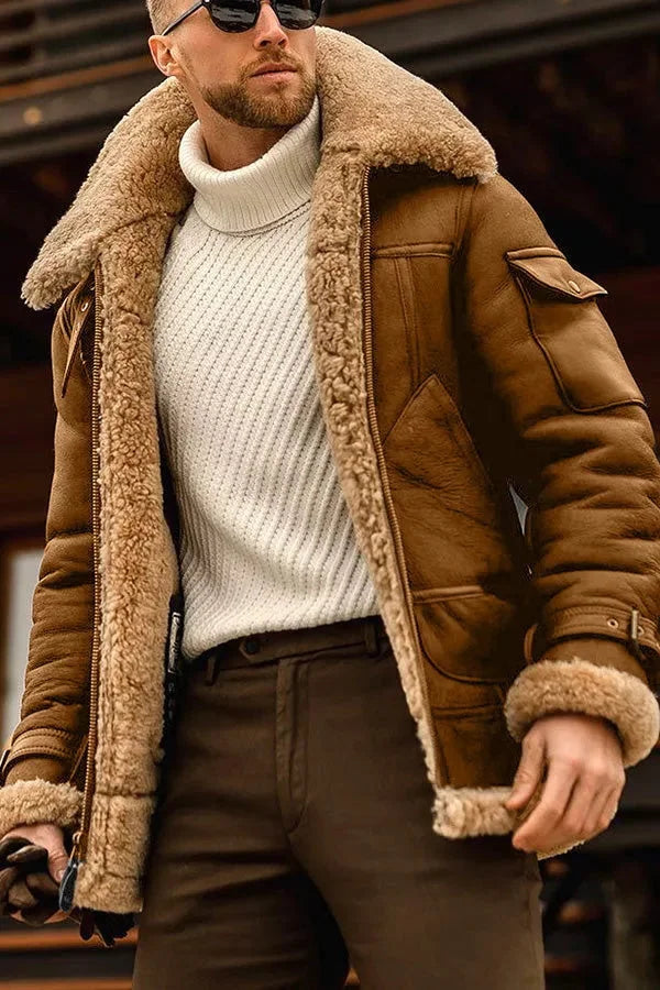 Harrison Men's Shearling Leather Bomber Jacket 1