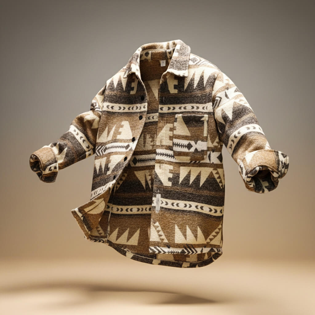 Harry Men's Wool Southwestern Print Shirt Jacket 2