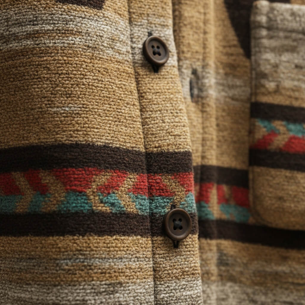 Harry Men's Wool Southwestern Print Shirt Jacket 4