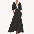 Hazel Women's Deep V Neck Maxi Dress 1