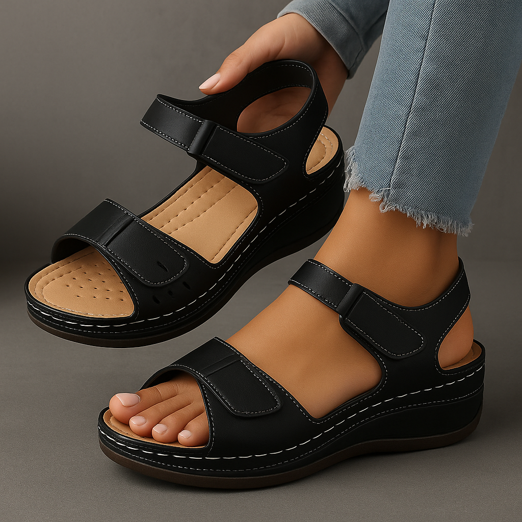 Hazel Women's Leather Platform Sandals 10