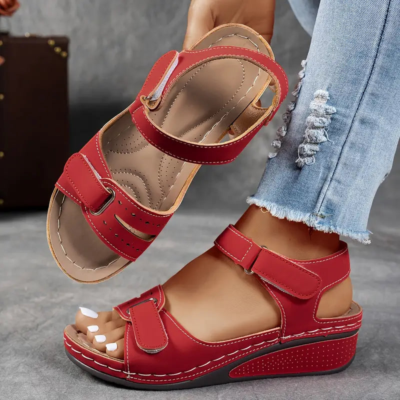 Hazel Women's Leather Platform Sandals 8