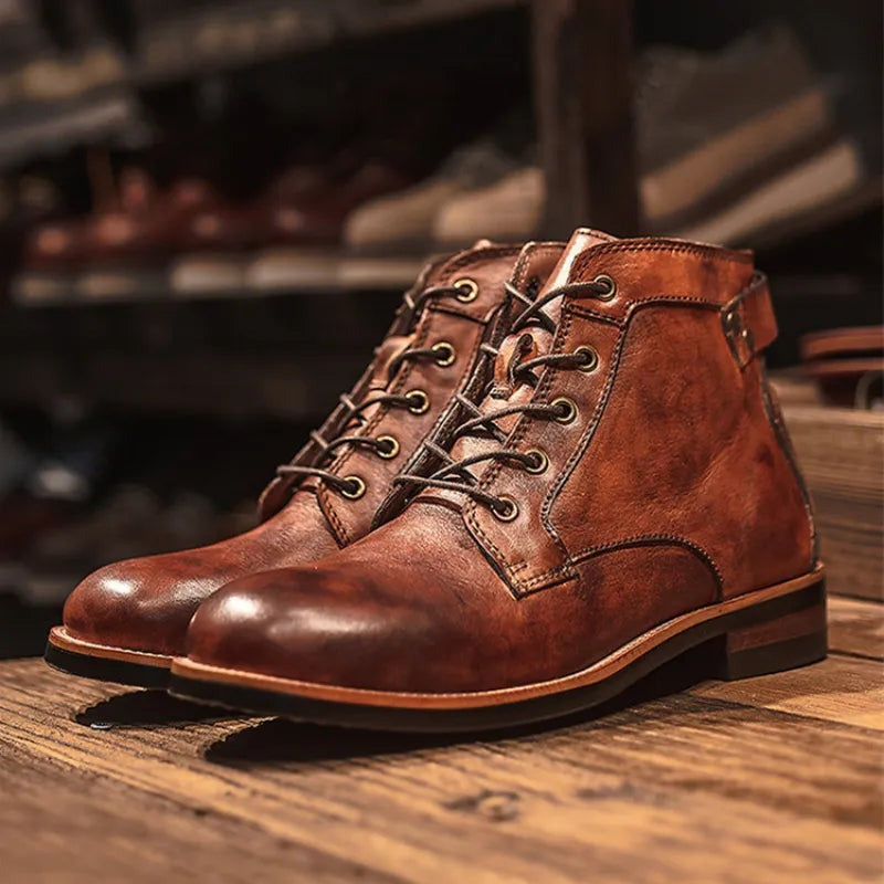 Heeled Combat Ankle Boots
