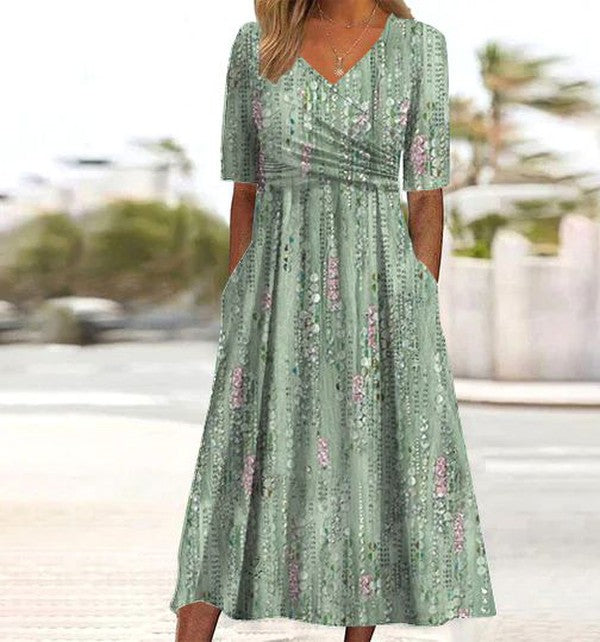Helena Women's Floral Wrap Midi Dress 1