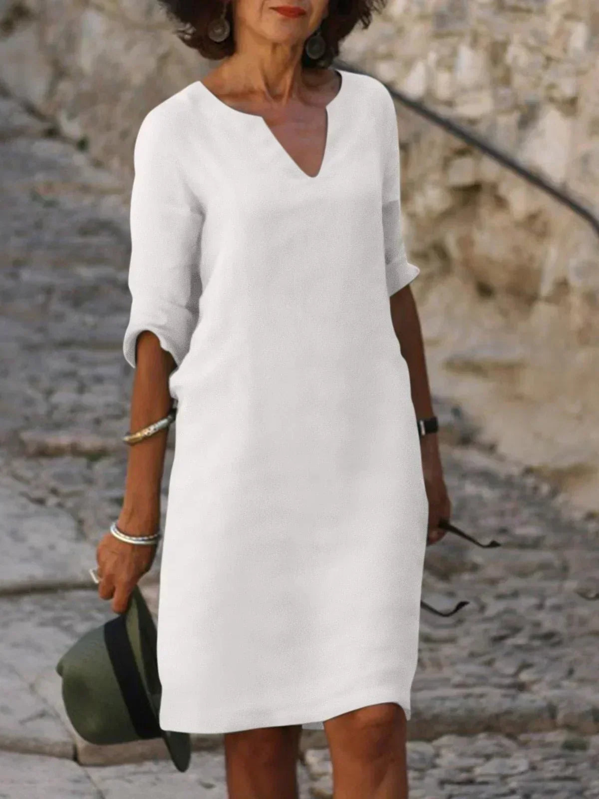 Helena Women's V Neck Midi Dress 7