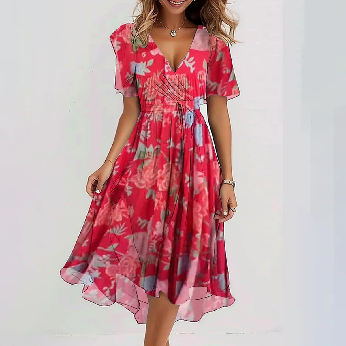 Imogen Women's Floral Wrap Midi Dress 4