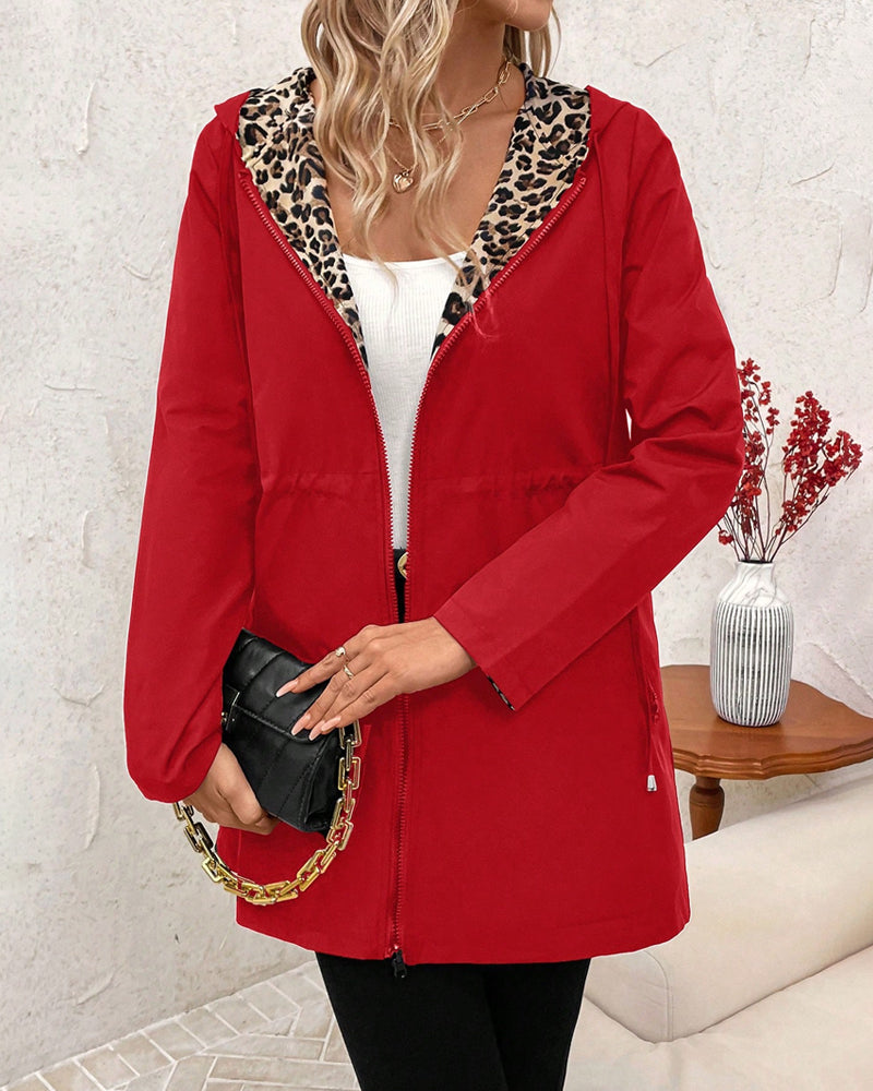 Imogen Women's Leopard Print Reversible Coat 9