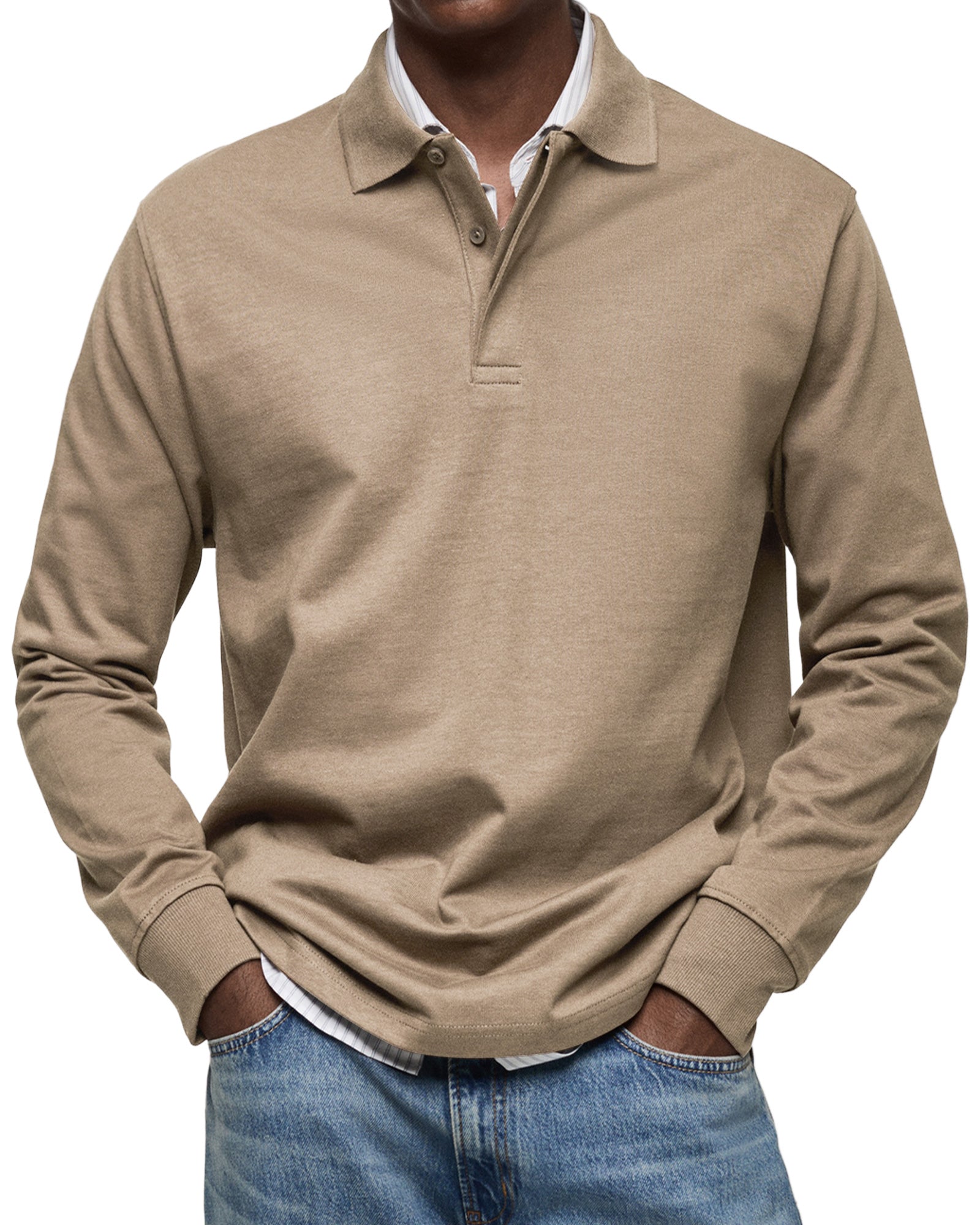 Isaac Men's Cotton Long Sleeve Polo Shirt 7