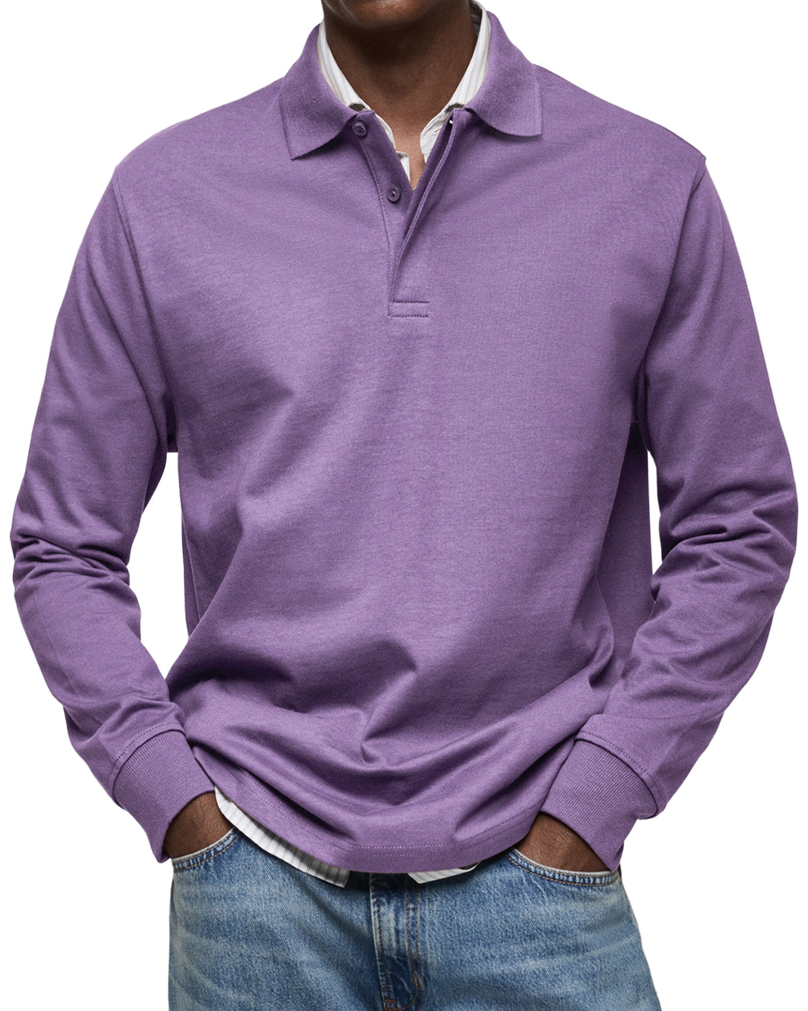 Isaac Men's Cotton Long Sleeve Polo Shirt 8