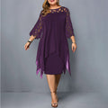 Lace Cocktail Dress - Purple
