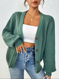 Women's Cropped Ribbed Cardigan - Green
