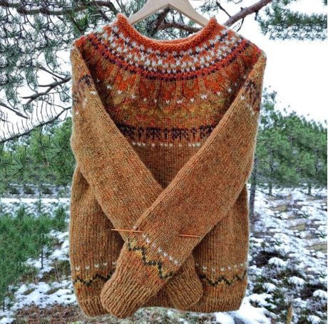 Women's Fair Isle Crewneck Sweater - Braun
