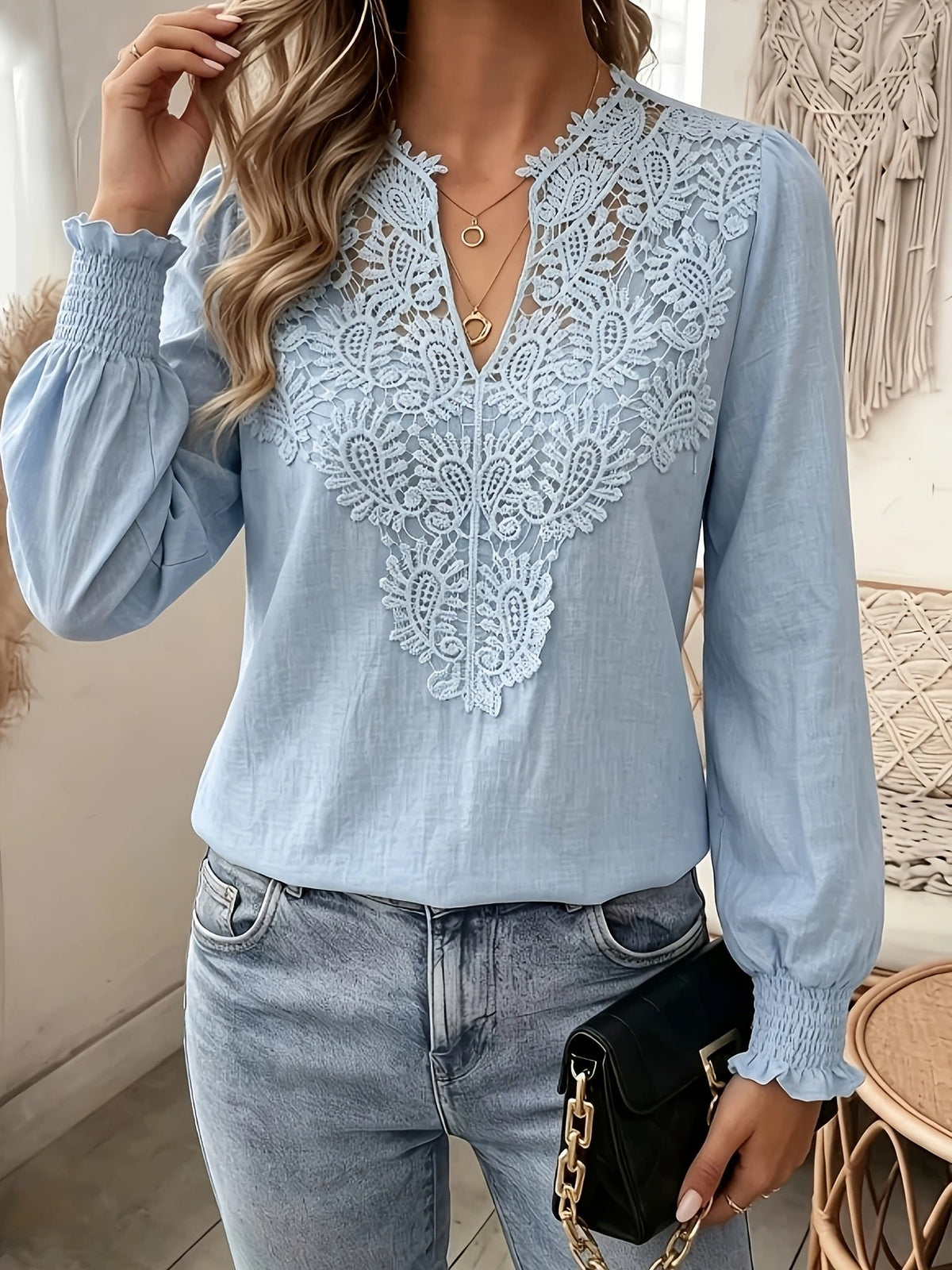 Women's Floral V-Neck Blouse