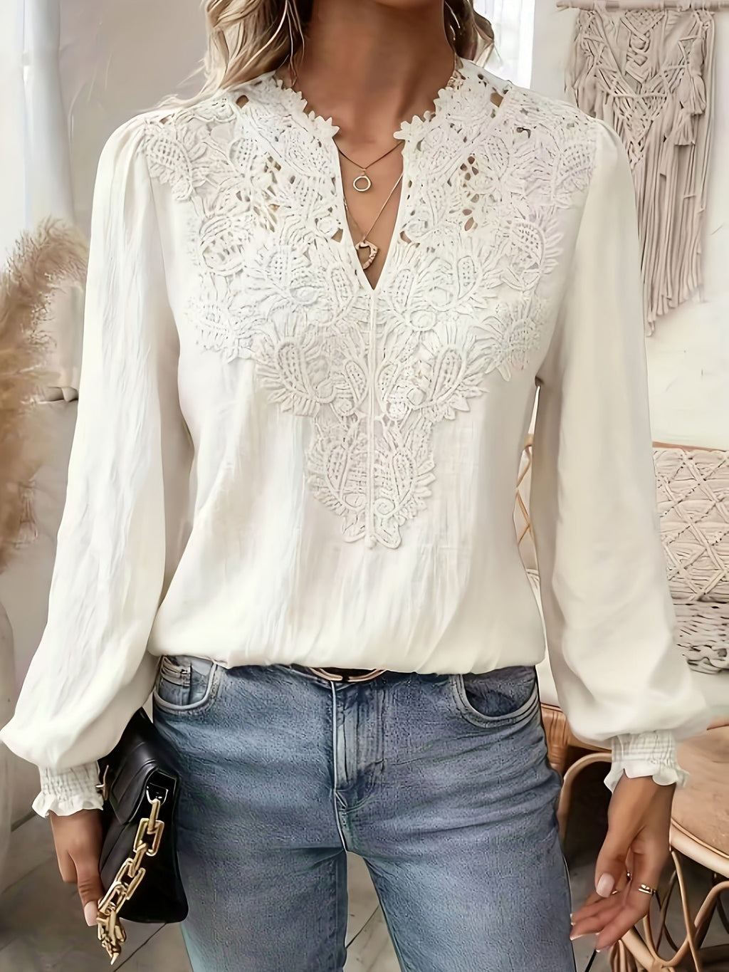 Women's Floral V-Neck Blouse