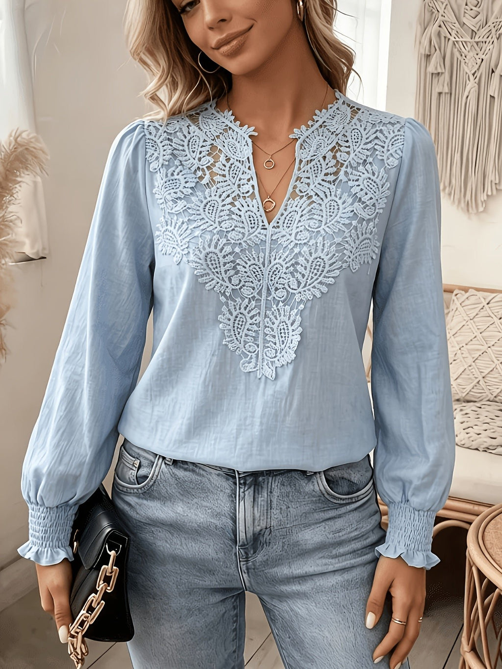 Women's Floral V-Neck Blouse