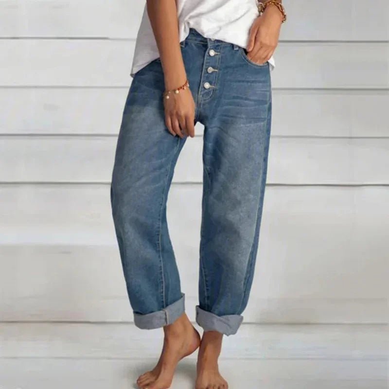 Women's High-Waisted Cropped Boyfriend Jeans