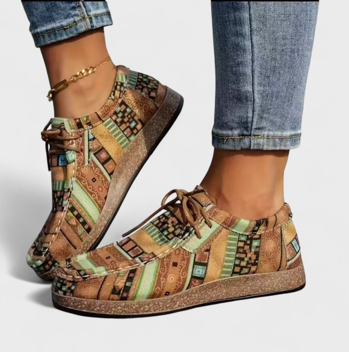 Women's Lace-Up Moccasin Sneakers - Green