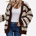 Women's Oversized Knit Cardigan - Coffee