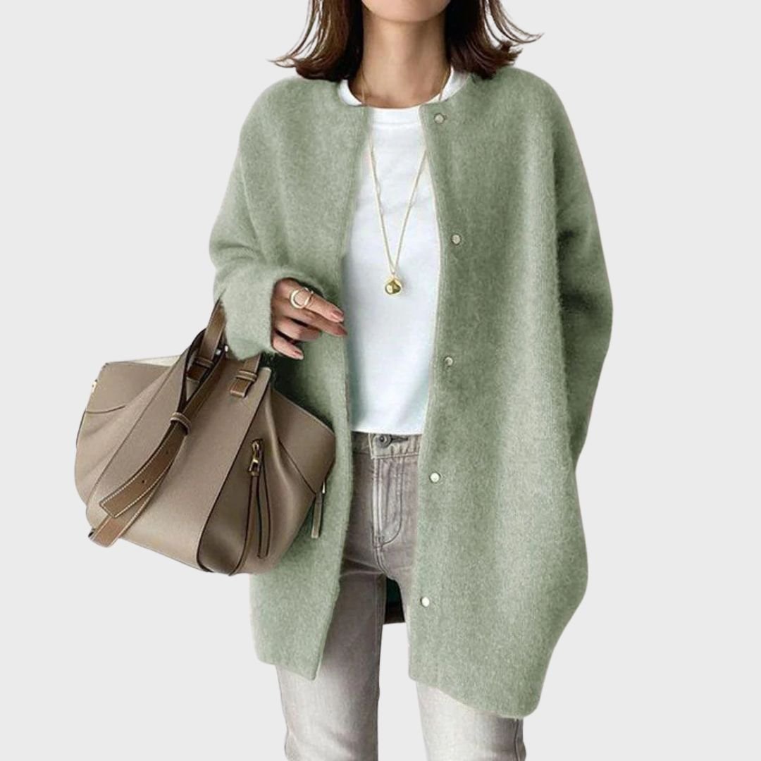 Women's Oversized Wool Cardigan - Green