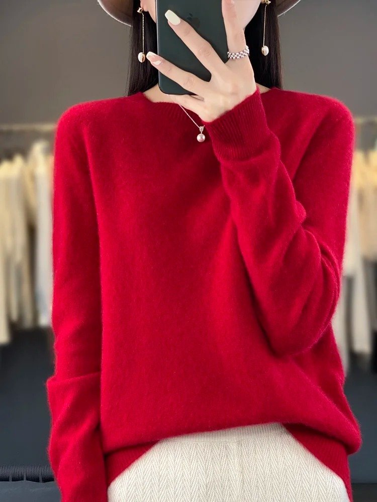 Women's Wool Sweater - Red