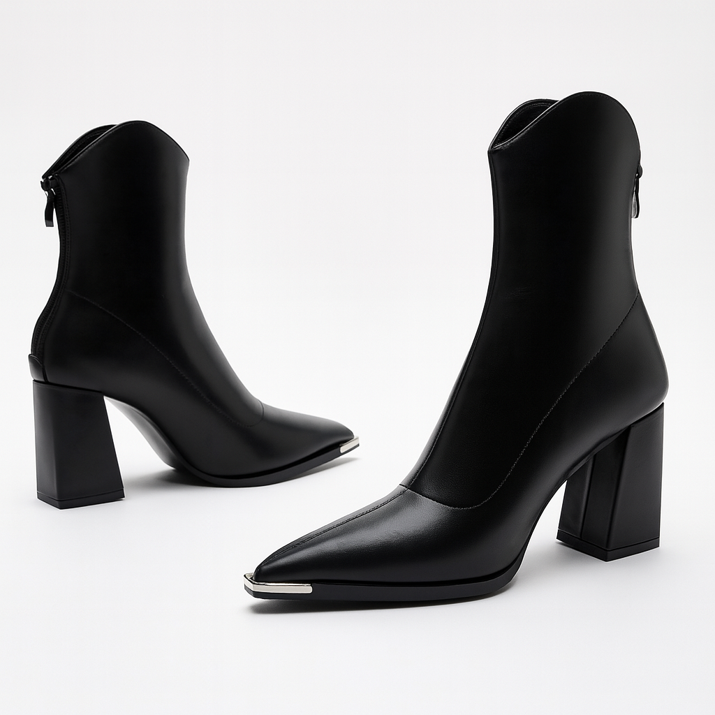 Isla Women's Leather Block Heel Ankle Boots 2