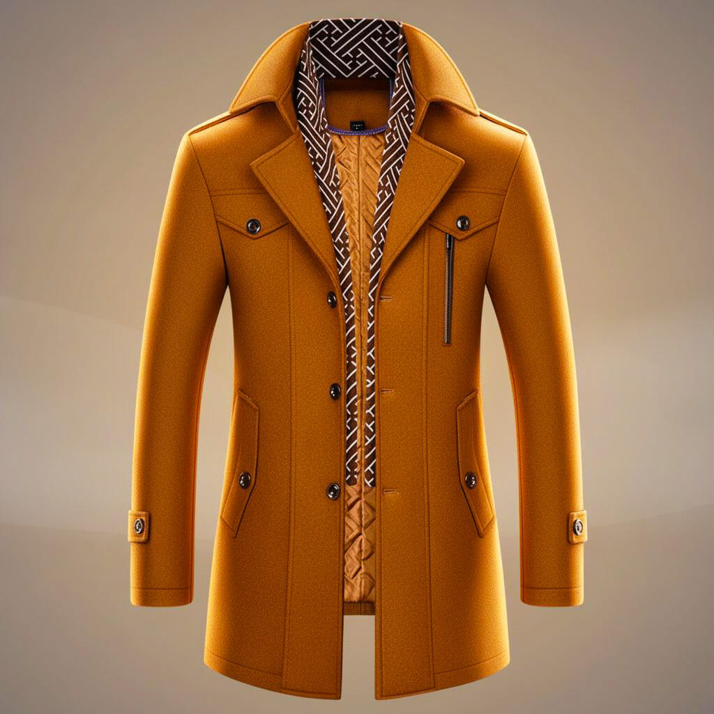 Jack Men's Wool Double Breasted Trench Coat 1