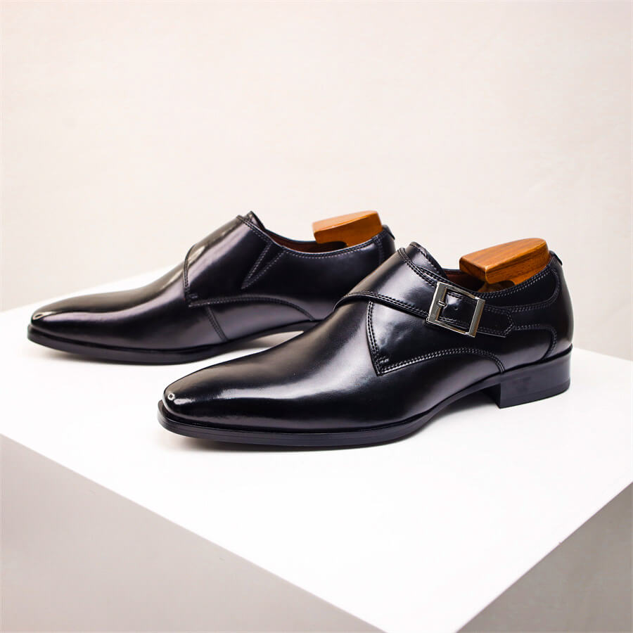 Jasper Men's Leather Monk Strap Shoes 2