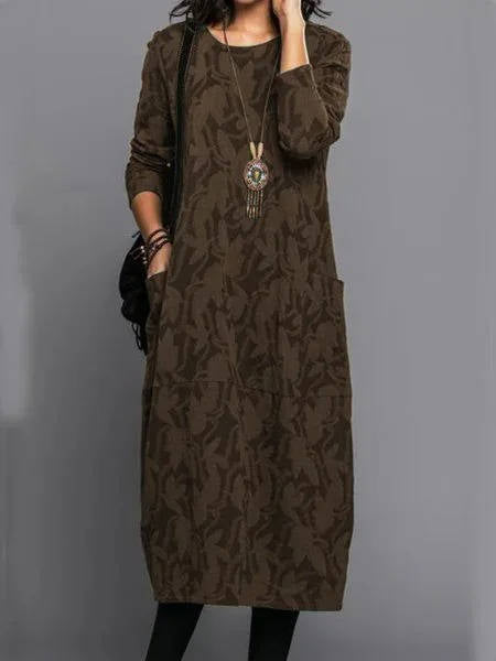 Jessica Women's Printed Long Sleeve Midi Dress 5