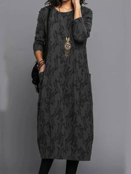 Jessica Women's Printed Long Sleeve Midi Dress 6