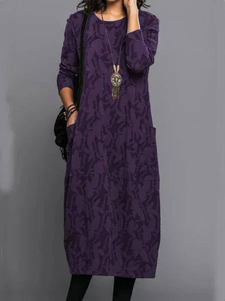 Jessica Women's Printed Long Sleeve Midi Dress 7