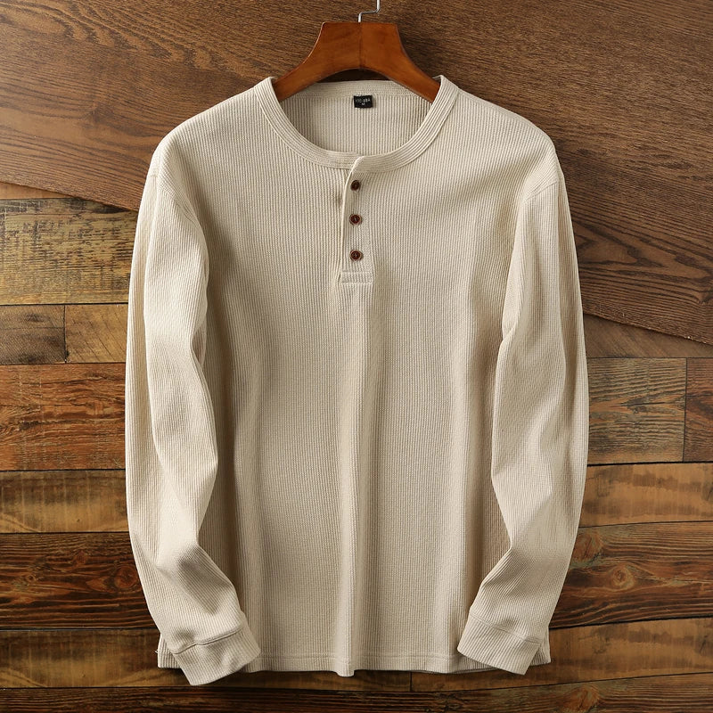 Julian Men's Ribbed Cotton Henley Shirt 1