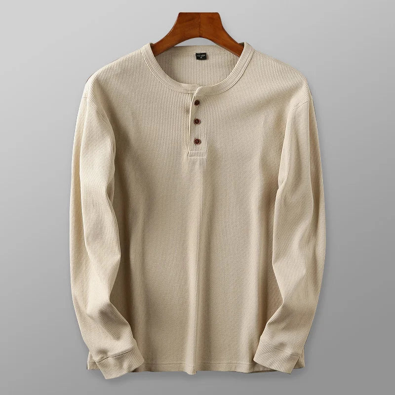 Julian Men's Ribbed Cotton Henley Shirt 2
