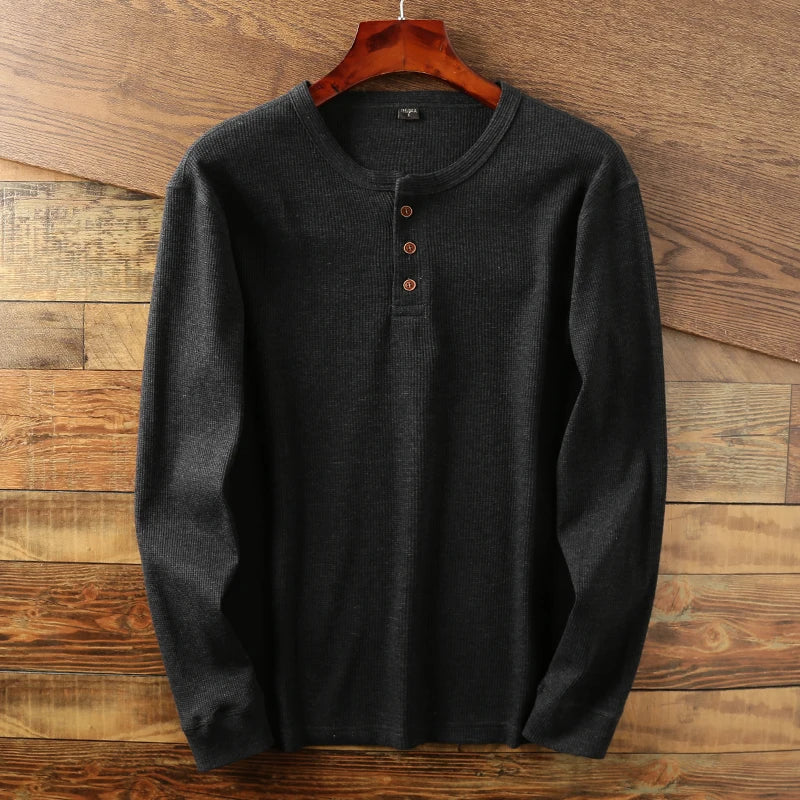 Julian Men's Ribbed Cotton Henley Shirt 3