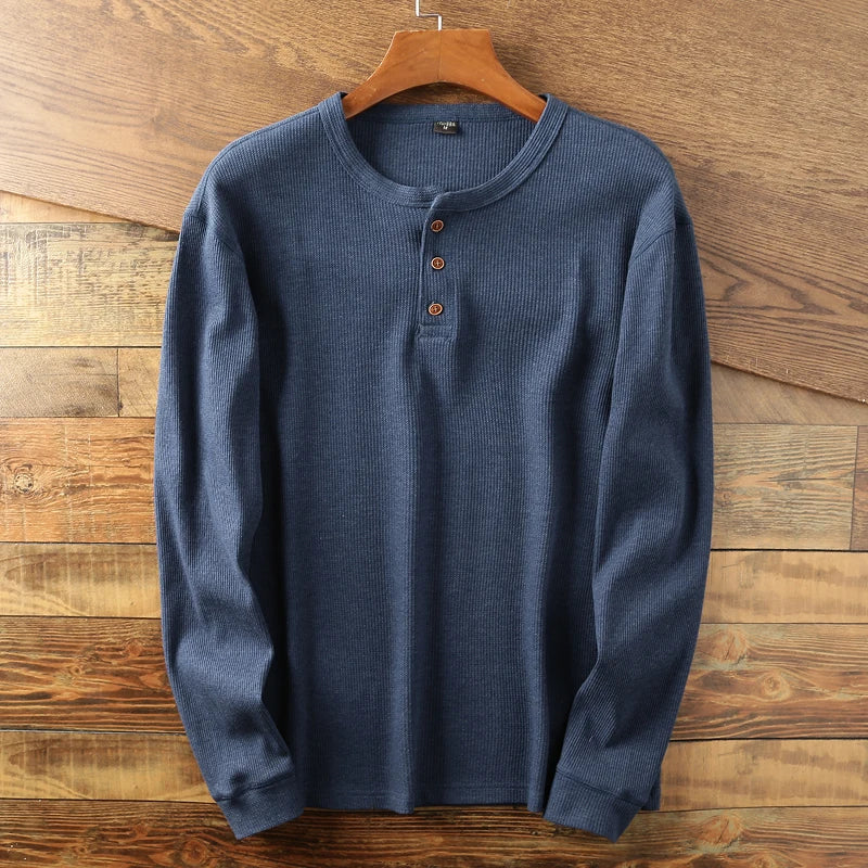 Julian Men's Ribbed Cotton Henley Shirt 5
