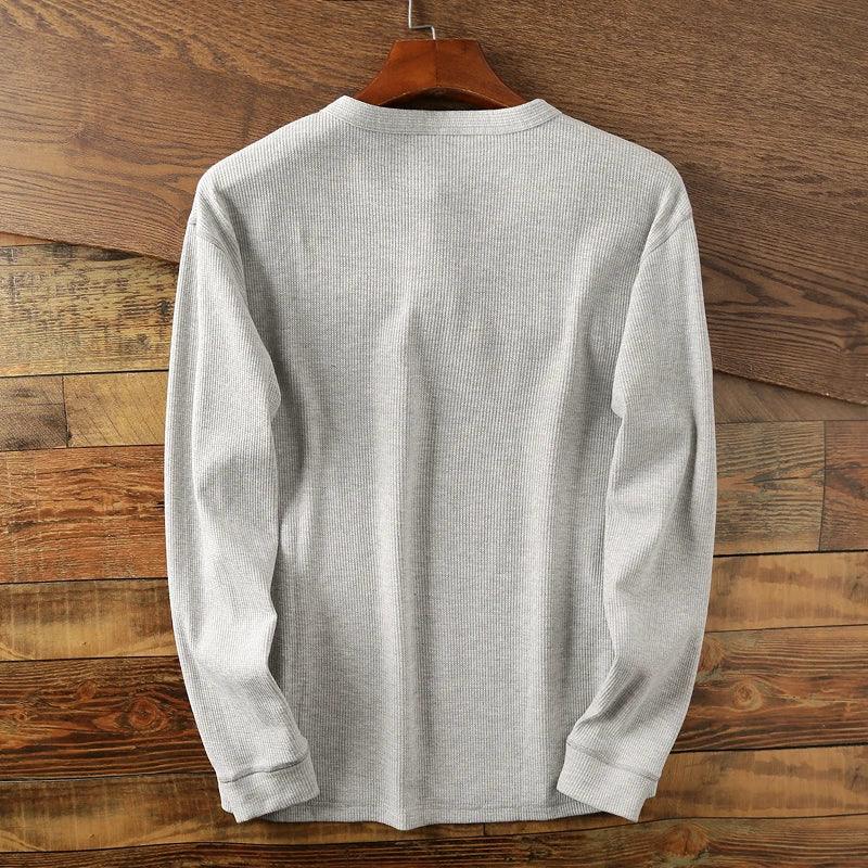 Julian Men's Ribbed Cotton Henley Shirt 8