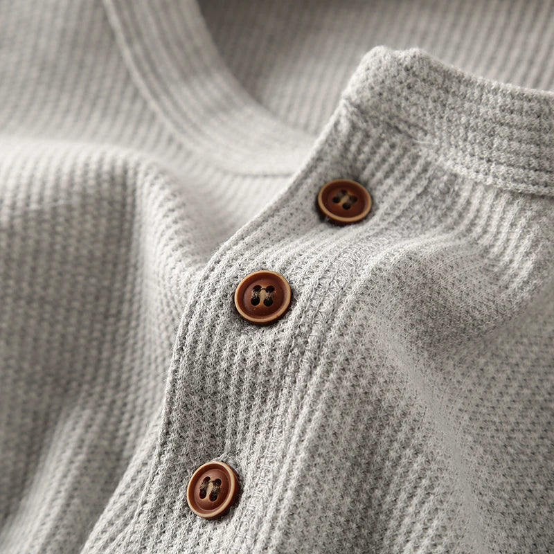 Julian Men's Ribbed Cotton Henley Shirt 9