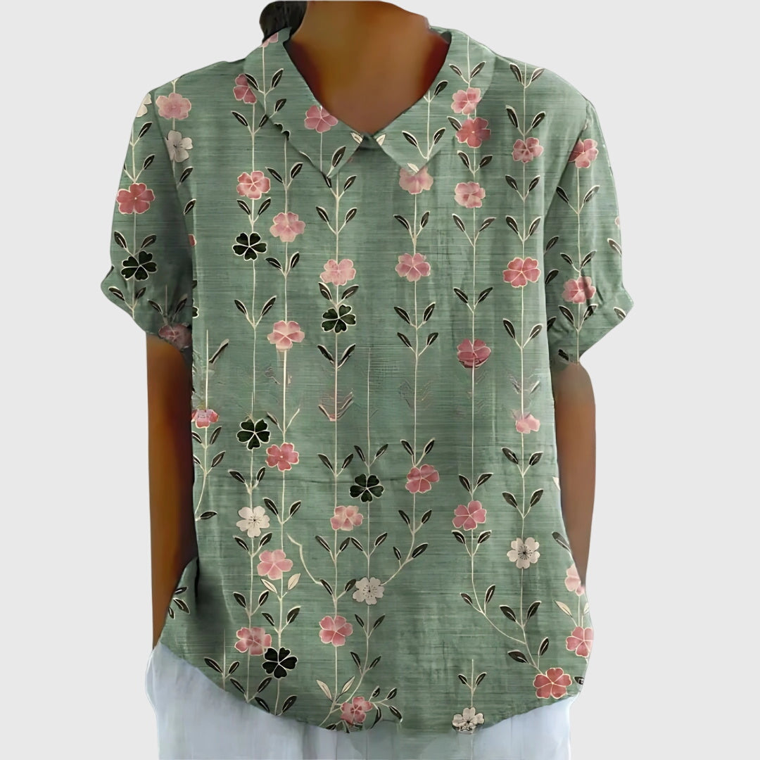 Juliet Women's Floral Short Sleeve Shirt 1