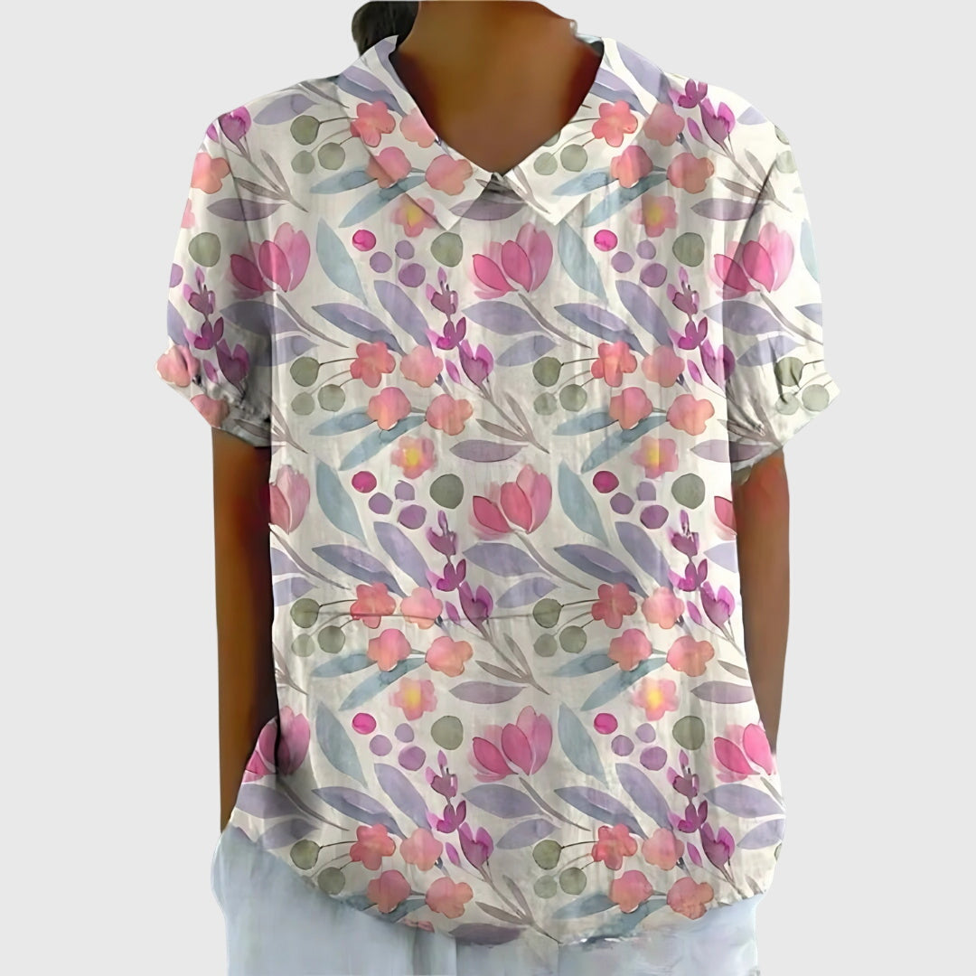 Juliet Women's Floral Short Sleeve Shirt 9