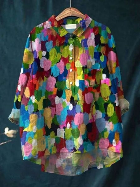 Katherine Women's Floral Cotton Long Sleeve Shirt 8