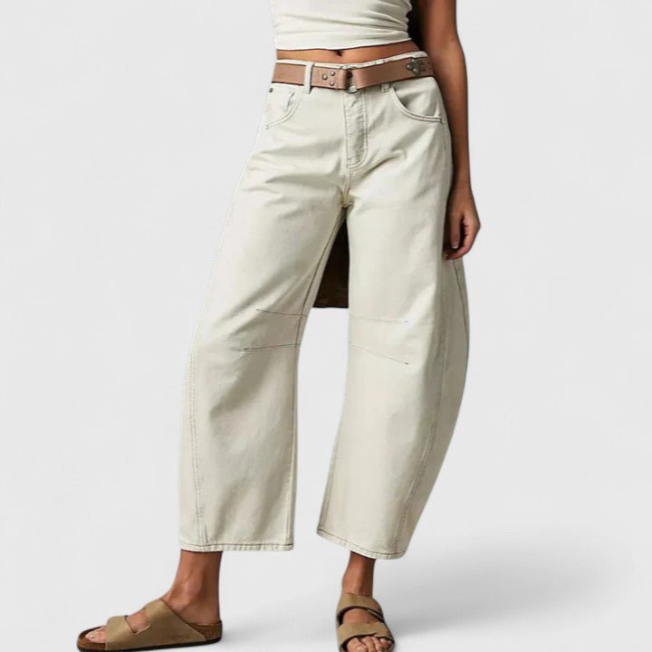 Women's Barrel-Leg Jeans - White