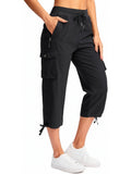 Women's Cargo Capri Pants - Black
