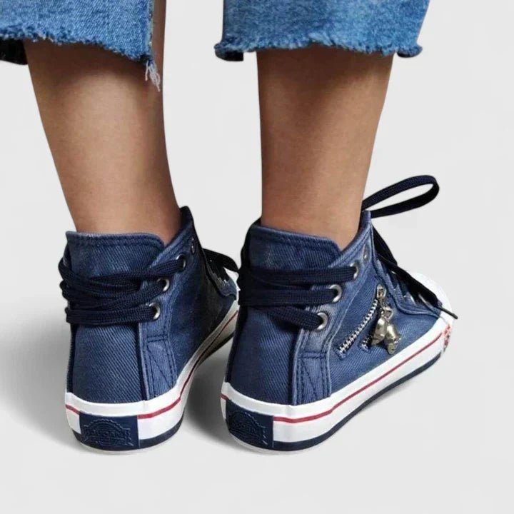 Women's Denim High-Top Sneakers