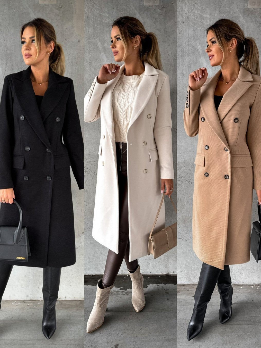 Women's Double-Breasted Wool Coat