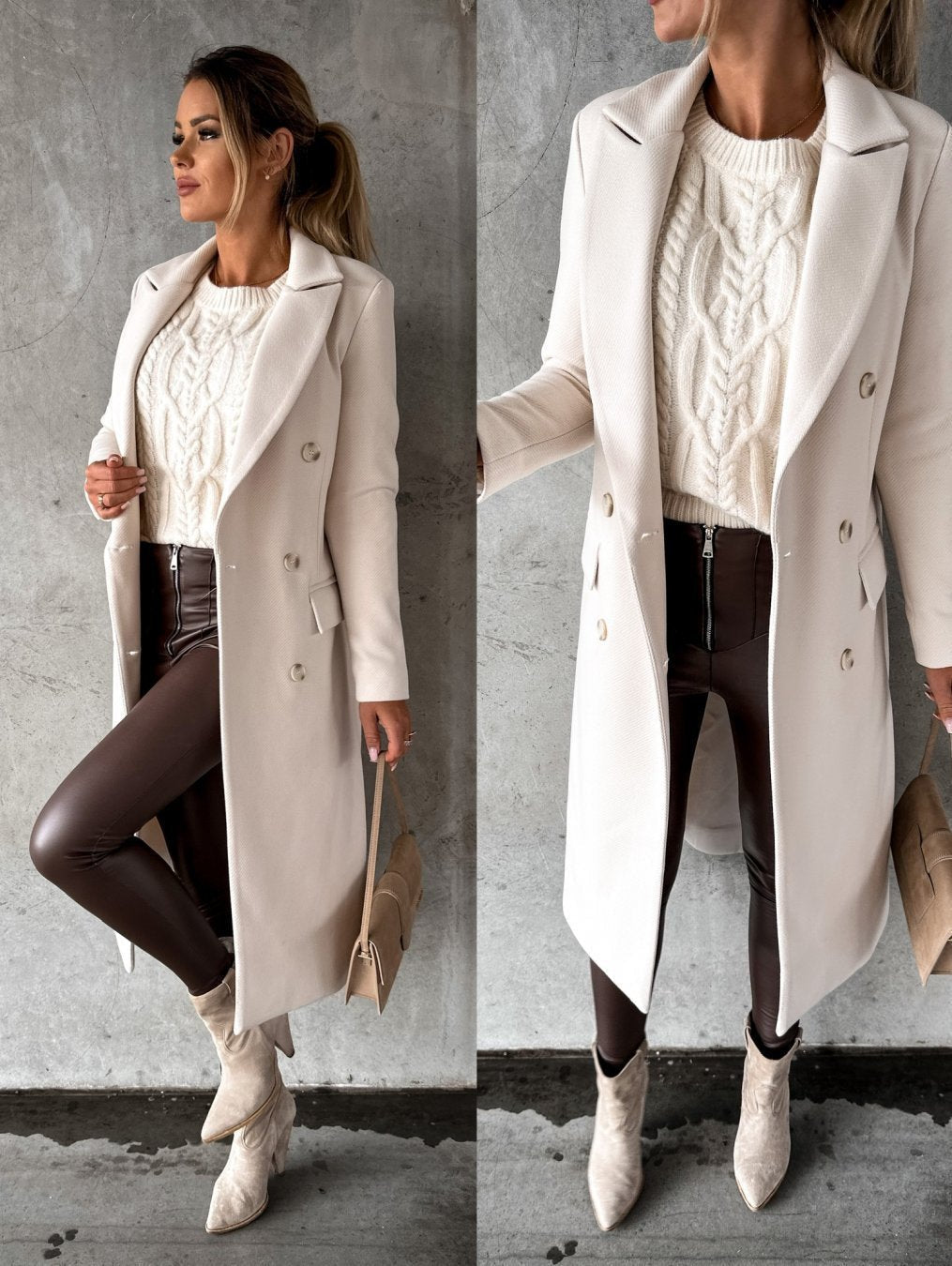 Women's Double-Breasted Wool Coat