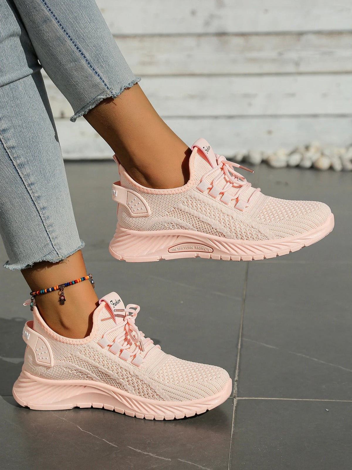 Women's Knit Mesh Lace-Up Sneaker