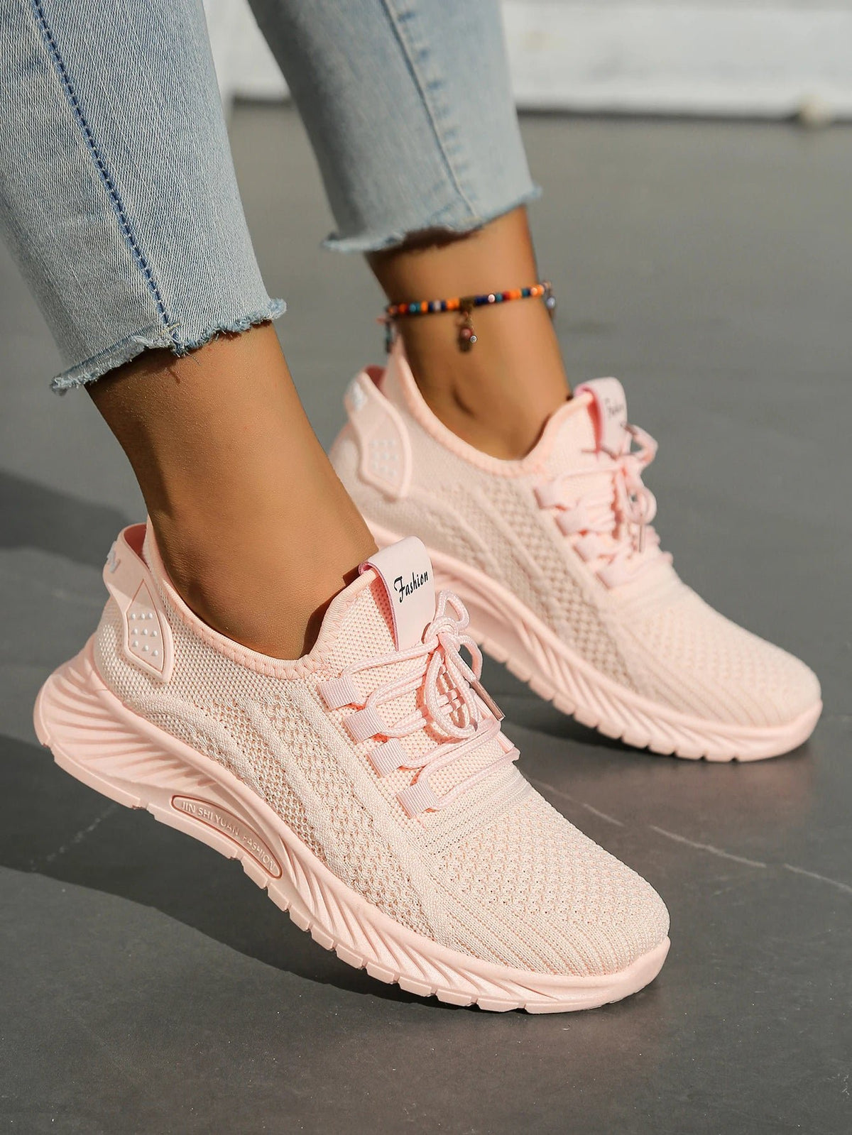 Women's Knit Mesh Lace-Up Sneaker