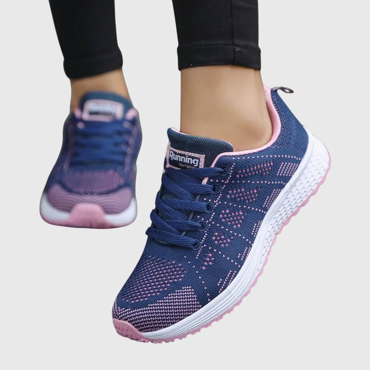 Women's Knit Running Sneakers - Blue/Purple