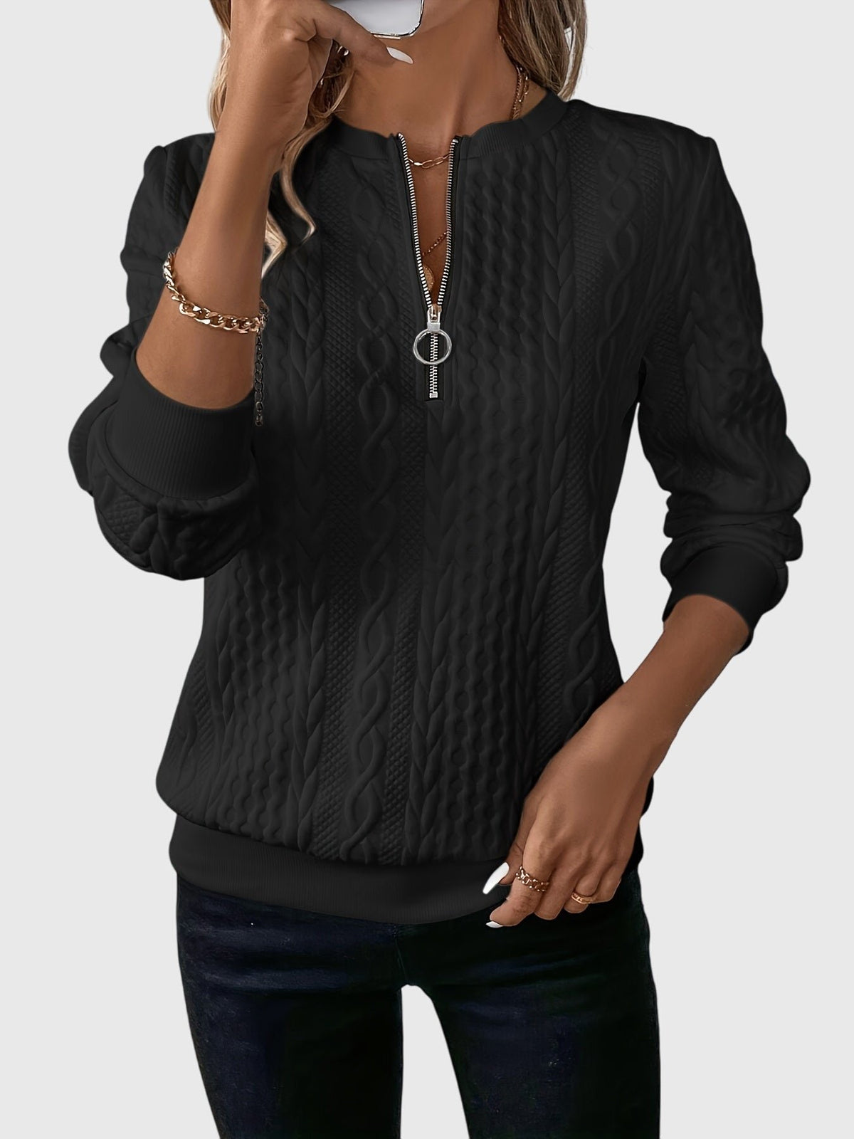 Women's Quarter-Zip Pullover Sweatshirt