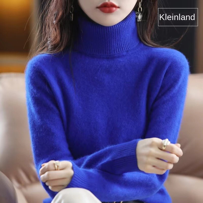 Women's Slim Wool Turtleneck Sweater - KlienLand